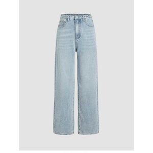 New Denim Solid Straight Leg Jean